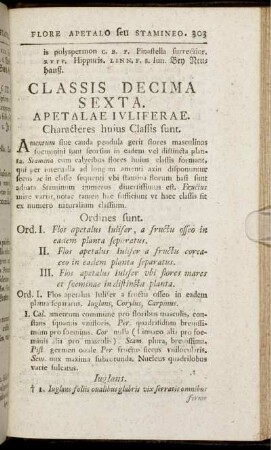 Classis Decima Sexta. Apetalae Ivliferae.