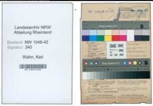 Entnazifizierung Karl Wahn , geb. 20.03.1920 (Ingenieur)