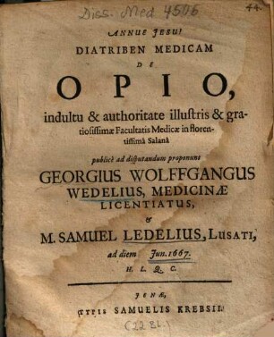 Diatriben Medicam De Opio