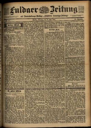 Erste Ausgabe vom Samstag, den 20. Mai 1899.