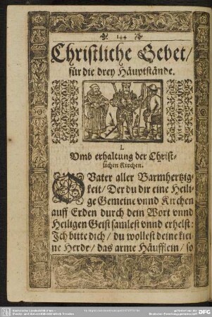 Christliche Gebet, für die drey Hauptstände