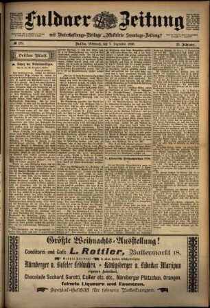 Dritte Ausgabe vom Mittwoch, den 07. Dezember 1898.