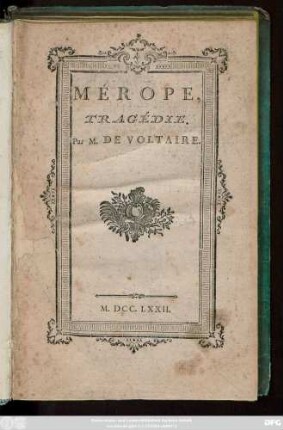 Mérope, Tragédie