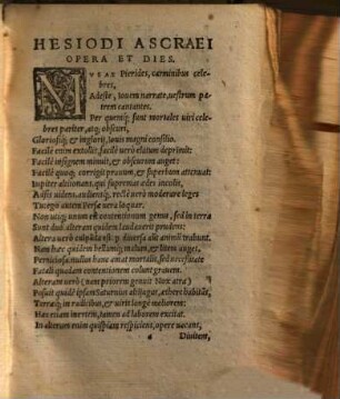 Hesiodi Ascr[a]ei opera, qvae qvidem extant : omnia graece, cum interpretatione latina e regione ...