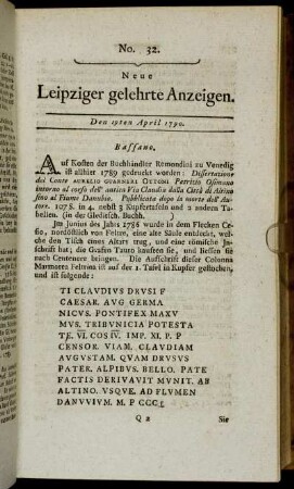No. 32. Den 19ten April 1790.