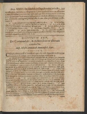 Disputatio XXIV. De Commodato, & Actionibus ex aliorum ...