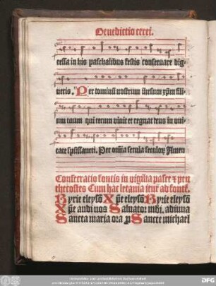 Consecratio fontis in vigilia pasce [e]t penthecostes