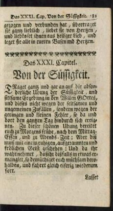 Das XXXI. Capitel - Das XL. Capitel