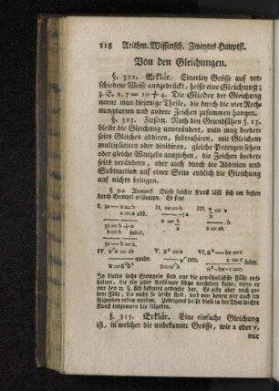 Von den Gleichungen.