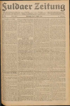Ausgabe vom Mittwoch, den 08. April 1914.
