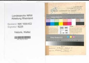 Entnazifizierung Walter Vietoris, geb. 10.08.1899 (Metzger)