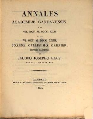 Annales Academiae Gandavensis. 1822/23