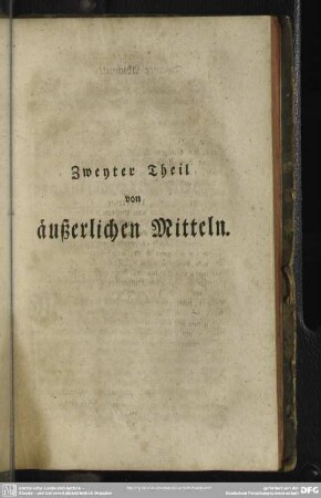 Zweyter Theil von äußerlichen Mitteln