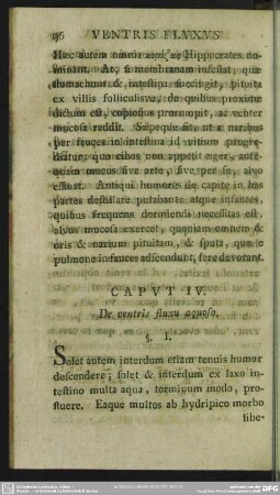 Caput IV. De ventris fluxu aquoso