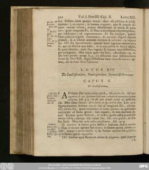 Locus XII. De Sanctificatione, Bonis operibus, Ieiunio & Oratione.