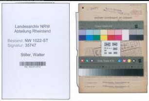Entnazifizierung Walter Stiller , geb. 29.12.1899 (Bahninspektor)