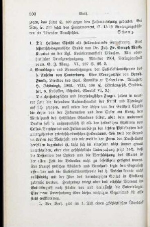 300-302 [Rezension] Muth, Johannes Franz Seraph, Die Heilstat Christi als stellvertretende Genugtuung