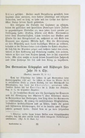Des Germanicus Kriegsplan und Rüstungen fürs Jahr 16 n. Chr.