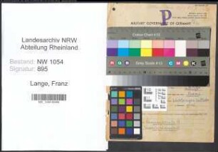 Entnazifizierung Franz Lange , geb. 04.10.1879 (Rektor)