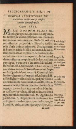 Regula Aristotelis De Inventione mediorum ... Caput XXVI.