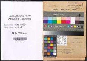Entnazifizierung Wilhelm Bois , geb. 29.09.1914 (Postbeamter)
