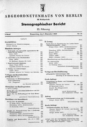 Nr. 25, 3. Dezember 1959