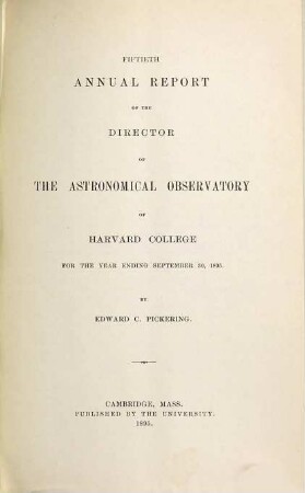 Annual report : presented to the visiting committee. 50. 1895