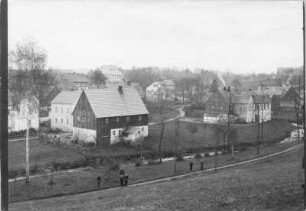 Colmnitz (Pretzschendorf-Colmnitz). Ortsteilansicht (Niederdorf). Blick über den Colmnitzbach