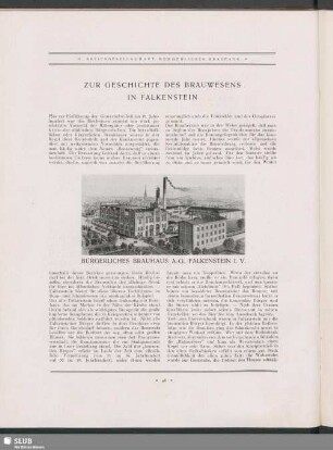 Zur Geschichte Des Brauwesens In Falkenstein