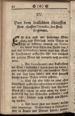 XV. Von dem laulichten scharffen Ban/ sonsten Corrosio, der Fresser genant
