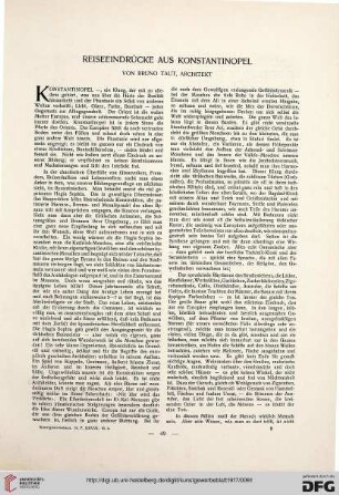 Reiseeindrücke aus Konstantinopel
