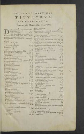 Index alphabeticus titulorum