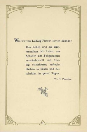 Was wir von Ludwig Pietsch lernen können?