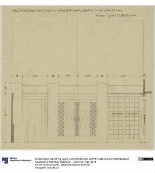St. Louis, Sommersitz eines Kunstfreundes auf der internationalen Ausstellung, Bibliothek, Raum 24, Aufriss der Nordostwand