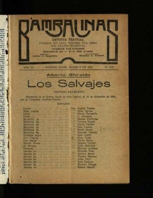 Los salvajes : tríptico dramático