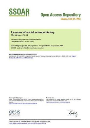Lessons of social science history