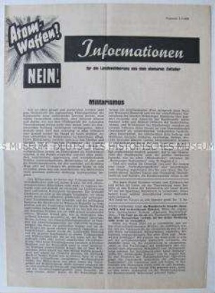 Mitteilungsblatt einer Anti-Atomwaffen-Bewegung der Bundesrepublik