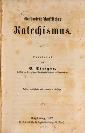 Landwirthschaftlicher Katechismus