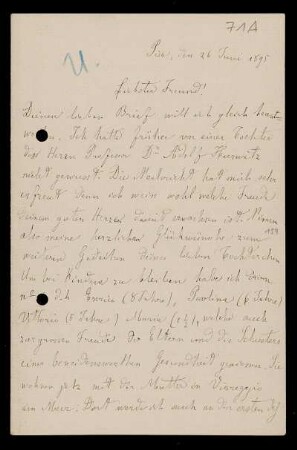Nr. 47: Brief von Luigi Bianchi an Adolf Hurwitz, Pisa, 26.6.1895