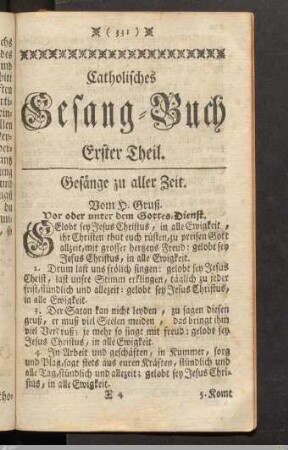 Catholisches Gesang-Buch.