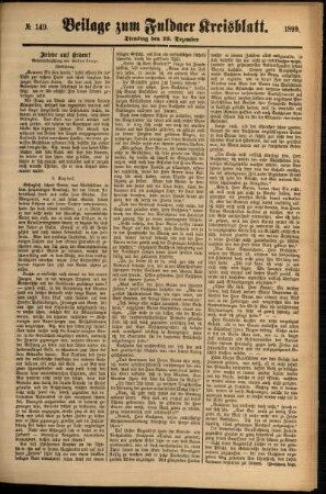 Zweite Ausgabe vom Dienstag, den 19. Dezember 1899.
