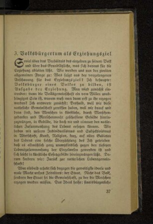 3. Volksbürgertum als Erziehungsziel