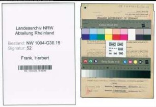 Entnazifizierung Herbert Frank , geb. 23.07.1906 (Schiffsfuehrer)