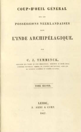 Tome 2: Coup-d'oeil général sur les possessions néerlandaises dans l'Inde archipélagique