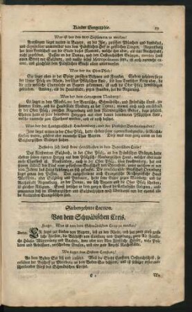 Siebenzehnte Lection. Von dem Schwäbischen Creis