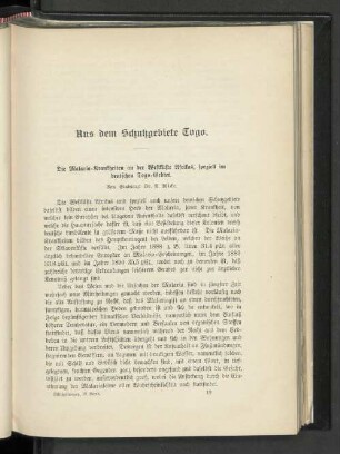 Aus dem Schutzgebiete Togo.