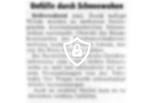 Unfälle durch Schneewehen