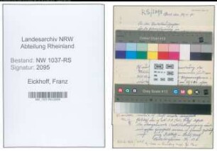 Entnazifizierung Franz Eickhoff , geb. 00.00.0000 ()