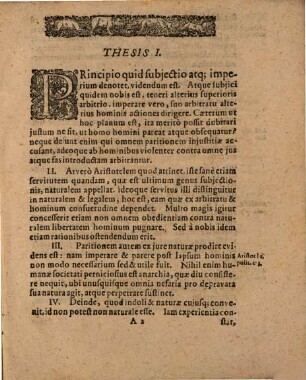Disputatio Politica De Subiectione Et Imperio
