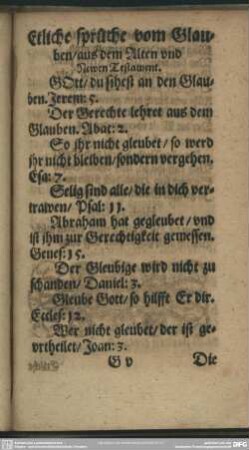 Etliche Sprüche vom Glauben, aus dem Alten und Newen Testament